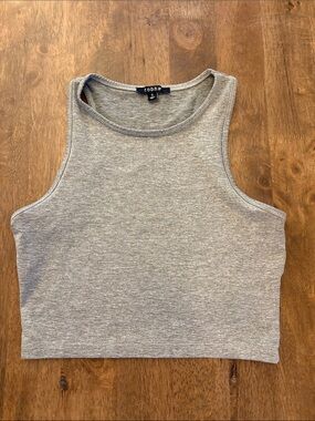 Zobha Light Heather Gray Cropped Tank